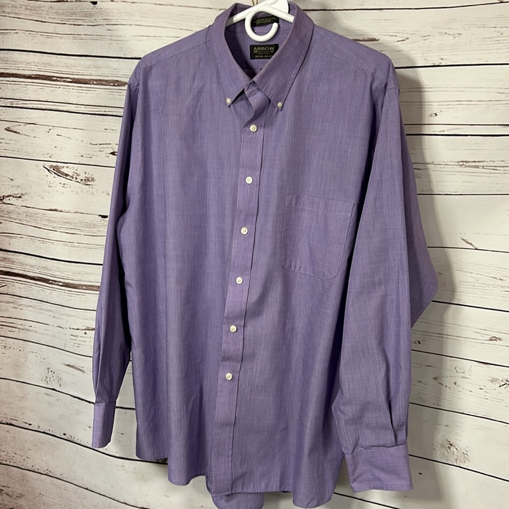 Arrow men’s button down dress shirt 17 34/35 purple